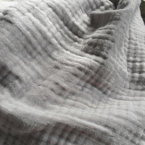 KyraHome 100% Organic 90"x104" King Cotton Blanket, Plant Dyed, Lightweight Gauze Muslin for Summer, Light Grey