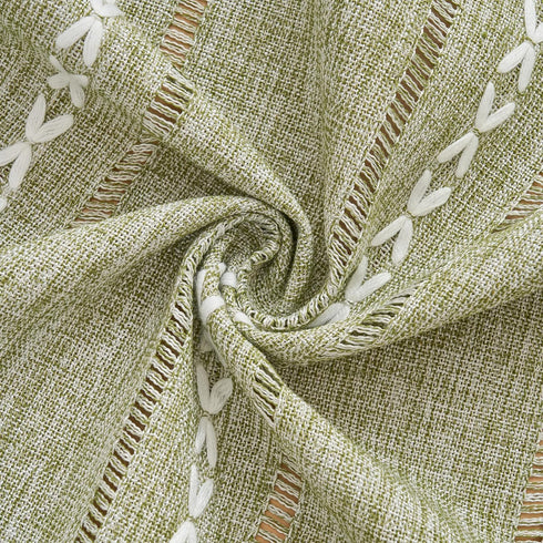 2471 Inches Rectangular Coffee Table Covers for Living Room Striped Embroidered Tablecloth Linen Coffee Table Cloth