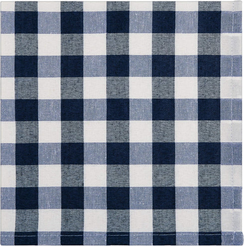 Achim Home Decor Buffalo Check Dinner Table Napkins, 4 Pack, Navy - 17" x 17" - Premium Quality Plaid, Durable &