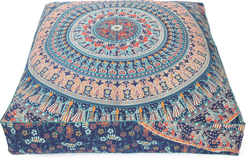 35" Popular Handicrafts Floor Pillow Cushion Cover - Hippie Mandala Square Ottoman Indian Elephant Camel Daybed