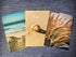 Sandy Beach Landscape Set of 3 Unframed Wall Prints, Coastal Sea Shell Ocean Waves Beach Path Wooden Bridge Reeds Posters, Bathroom Living Room Bedroom Kitchen Office Hallway Home Decor (8x10)