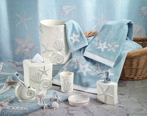 Avanti Linens - Tumbler, Countertop Organizer, Seashell Inspired Bathroom Accessories, Guest Bathroom Essentials (Sequin Shells Collection) by Avanti Linens