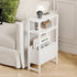 3 LET503W Narrow Side Table, Slim End Table with Magazine Rack, Bedside Table for Small Spaces, Tier Sofa Couch Table
