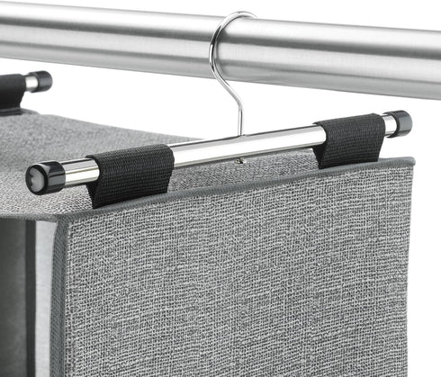 4 Closet Whitmor Section Fabric Organizer Shelving with Built In Chrome Garment Rod