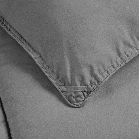 3-Piece Set 88 88 Inches Chezmoi Collection All Season Queen Comforter Gray, Soft Quilted Down Alernative Duvet Insert