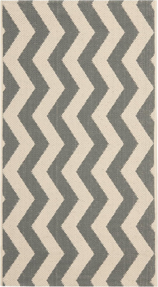 SAFAVIEH Courtyard Collection Accent Rug 2' x 3'7", Grey & Beige, Non-Shedding, Easy Care, Indoor/Outdoor Washable