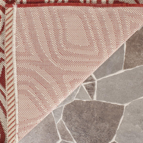 SAFAVIEH Courtyard Collection 2' x 3'7" Red/Beige CY6616 Indoor/Outdoor Waterproof Accent Rug for Patio, Backyard