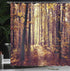 Ambesonne Forest Shower Curtain, Misty Woods Tree Nature Landscape Image, 69" W x 70" L, Pale Yellow