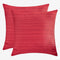 The White Petals Christmas Red Euro Pillow Covers, Faux Silk, 26x26 inch, Pack of 2