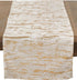 SARO LIFESTYLE Distressed Foil Metallic Design Cotton Table Runner, 16" x 72", Gold