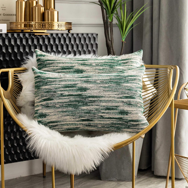 Home Brilliant Lumbar Throw Pillow Covers, Green, 2 Pieces (12 x 20 inches, 30x50 cm), Farmhouse Decorations for Bedding