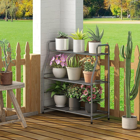 3 Simple Trending Plant Stand Outdoor Indoor Tier Metal Waterproof Plant Shelf for Living Room Balcony Garden