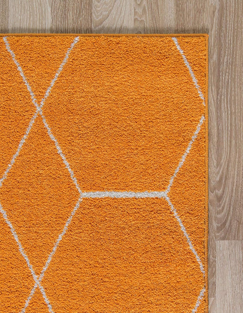 Unique Loom Trellis Frieze Collection Area Rug - Geometric Design (2' x 3' 1", Orange/Ivory)