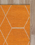 Unique Loom Trellis Frieze Collection Area Rug - Geometric Design (2' x 3' 1", Orange/Ivory)