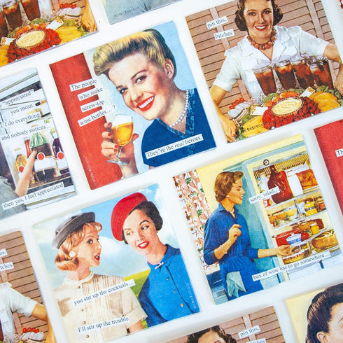 IHR Ideal Home Range Retro Cocktail Napkins, Anne Taintor Disposable 3-Ply Paper Party Napkin Pack, 20-Count