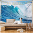 Lunarable Ocean Tapestry King Size, Sea Storm with Swirling Wave Print, Wall Hanging Bed Cover