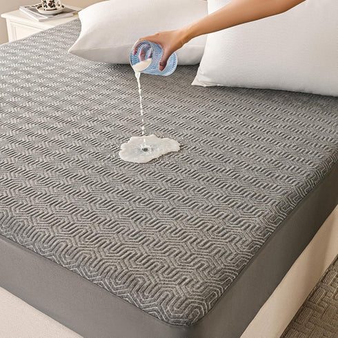 GRT Twin XL Mattress Protector - Waterproof Bamboo Charcoal Fiber Cover, Noiseless, Odor Free, 8"-26" Deep Pocket