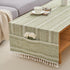 2060 Inches Rectangular Coffee Table Covers for Living Room Striped Embroidered Tablecloth Linen Coffee Table Cloth