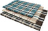 SARO LIFESTYLE Kalama Collection Plaid Woven Table Runner, 14" x 72", Turquoise Water Hyacinth
