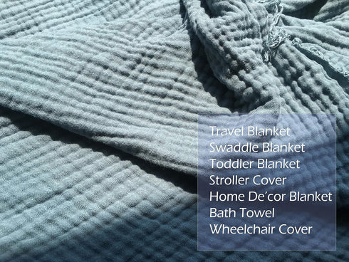 KyraHome 100% 60"x80" Cotton Throw Blankets for Couch, Plant-Dyed Breathable Lightweight Gauze Soft Muslin Throw