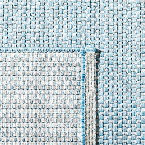 SAFAVIEH Courtyard Collection 2' x 3'7" Aqua/Grey CY8521 Indoor/Outdoor Waterproof Accent Rug for Patio and Mudroom