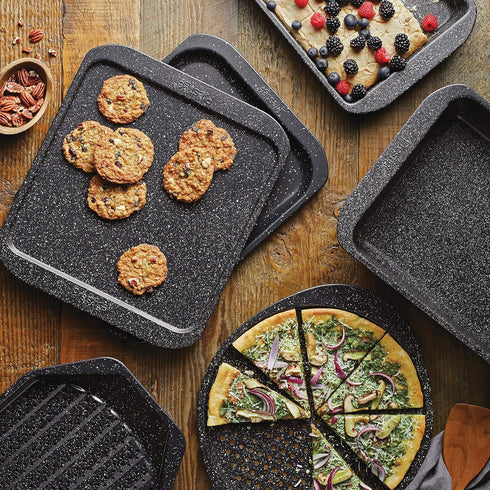 Prestige Nonstick Cookie Baking Sheet/Crisper Pan, 11 Inch, Black with Gold Speckle by Prestige