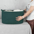 Large Rectangle Blankets Basket, 22"x17"x12" Woven Cotton Rope Storage Basket for Nursery Toy Basket, Dark Green