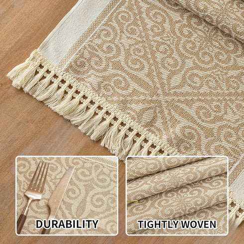 Set 4,Waterproof Placemats of Placemat with Tassel Fringe,Boho Placemats for Coffee Table Western Restaurant