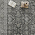 Black Grey Entryway Rug 2x3, Vintage Indoor Kitchen Washable Door Mat, Tribal Distressed Accent Throw Rug