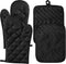 R HORSE 4Pcs Oven Mitts Set, Heat Resistant Cotton Kitchen Gloves with Pocket & Hanging Loop