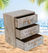 CoTa Global Driftwood 3 Drawer Storage Organizer, 3-Tier Wood Organizer for Bathroom, Office, and Vanity - 10.5 Inches