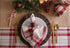 DII Orchard Plaid Collection 6 Piece Napkin Set, 20x20, Taupe/Red Linen Tabletop Essentials