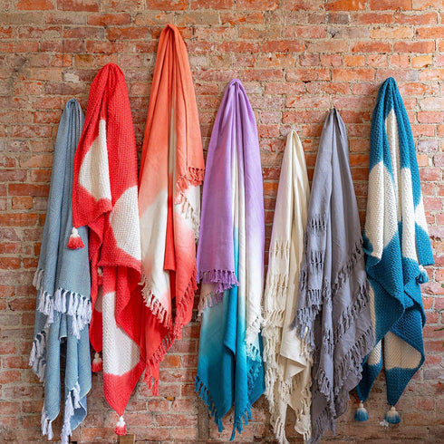 Refinery29 | Riley Collection | Premium Cotton Textured Throw Blanket, Modern Design for Luxury Home Décor (50 x 70)