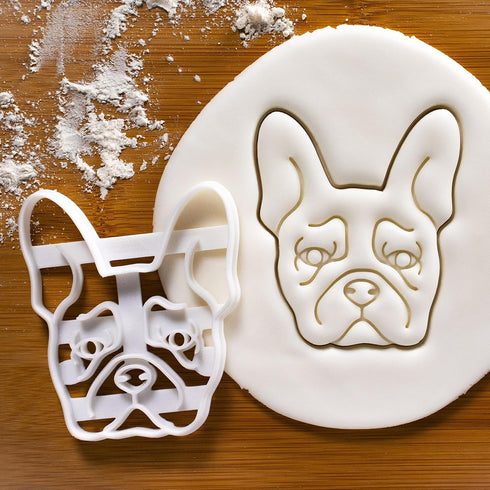 Set of 2 French Bulldog Cookie Cutters, Body & Face Designs, 2 Pieces by Bakerlogy