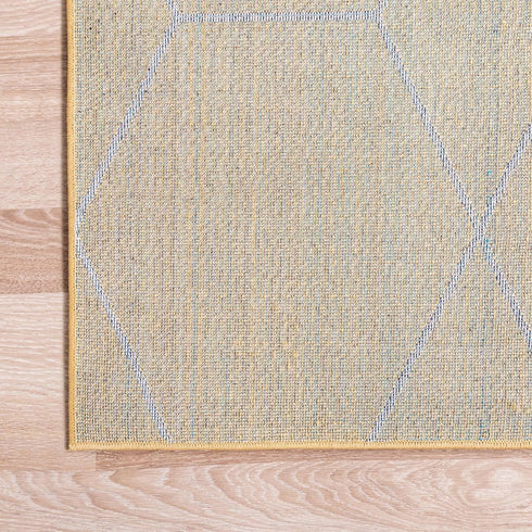 Unique Loom Trellis Frieze Collection Area Rug - Geometric (Yellow/ Ivory, 3' Square)