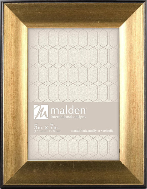 Malden International Designs Copley Picture Frame - 5x7 - Black Border - Gold
