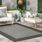 nuLOOM Gris Bordered 2x3 Indoor/Outdoor Accent Rug, Grey/Black for Living Room, Patio, Kitchen