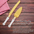 Wedding Cake Knife and Server Set, Gold Cake Cutter and Pie Spatula with Crystal Handles