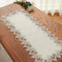 36 inches Summer Natural Linen Table Runner Neutral Earth Tones Beige Lace Coffee Table Runners Dresser Scarf