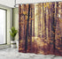 Ambesonne Forest Shower Curtain, Misty Woods Tree Nature Landscape Image, 69" W x 70" L, Pale Yellow