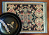 Tache Black Placemats Set of 4 - Rococo Elegant Ornate Black Green Dining Cotton Linen Bohemian Tapestry Woven Paisley