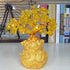 7 Inch Feng Shui Citrine Quartz Gemstone Money Tree Natural Gold Crystal Decoration for Office Room Good Luck Fortune