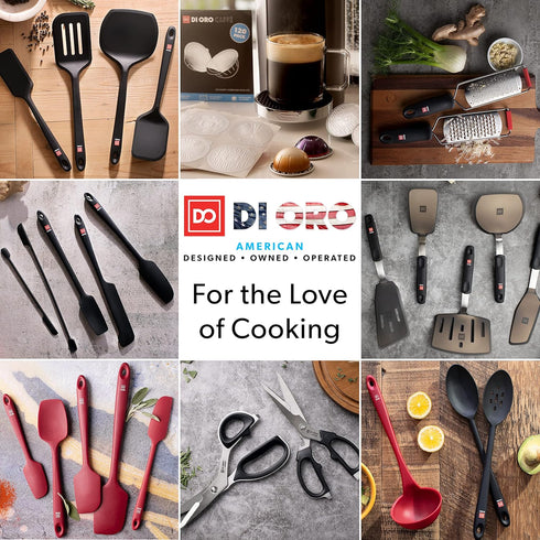 DI ORO Seamless Series Mini Silicone Spatula - BPA Free, Pro-Grade, 600ºF Heat-Resistant, Black