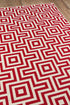 Momeni Rugs Baja Collection Contemporary Indoor & Outdoor Area Rug - 1'8" x 3'7", Easy to Clean, Red