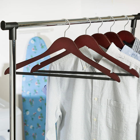 Honey-Can-Do 24-Pack No Slip Wooden Coat Hangers, Cherry Wood