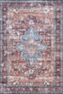 nuLOOM Zena Medallion Accent Rug, Ultra Thin, Machine Washable, Rust, 2' x 3'