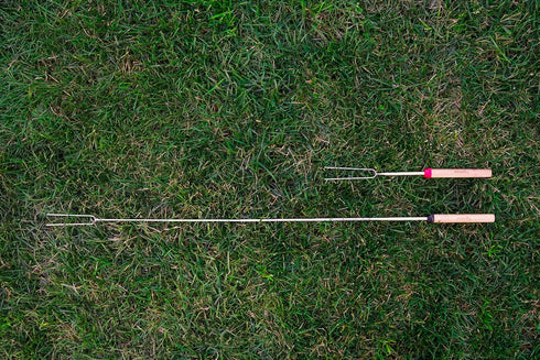 Nexgrill Extendable Grill Fork Roasting Stick, 2-Pack, Dual Fork for BBQs, Tailgating, Camping, Outdoor Cooking,