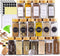 Glass Spice Jars with Label Set, Bamboo Lids & Funnel - Kitchen