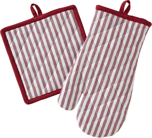 SKL Home Snowflake Winter Oven Mitt and Pot Holder Set, 8x8