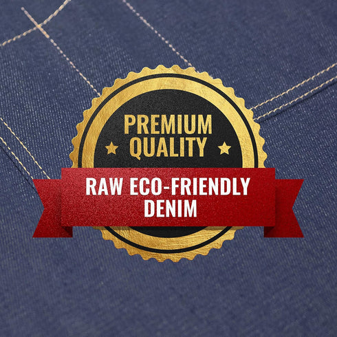 Under NY Sky Chef Apron - Professional Blue Denim, Adjustable Cotton Straps, Smart Pockets for Men and Women